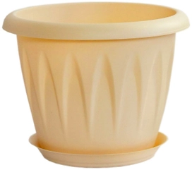 Кашпо IDEA Алиция d16 см 1,4 л полипропиленовое светло-коричневое с поддоном