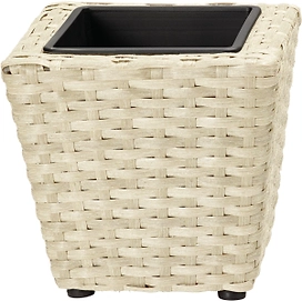 Кашпо Ротанг Трапеция h16 см искусственный ротанг белое