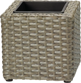 Кашпо Ротанг h16 см искусственный ротанг квадратное серое 