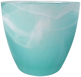 Кашпо NiNaGlass Джина 2 d14 см алебастровое мятное