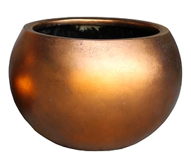 Кашпо Металлик d32 см полистоун медное