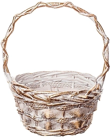 Корзина Азалия Декор d21 см ива бело-золотая