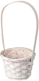 Корзина Азалия Декор d13 см бамбуковая белая