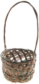 Корзина Азалия Декор d13 cм деревянная коричнево-зеленая