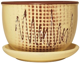 Горшок GARDEN SHOW Revolution керамический бежевый d125 12,5х12,5х9 см 0,5 л