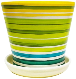 Горшок GARDEN SHOW Strip d16,5 см 1,8 л керамический с поддоном