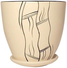 Горшок GARDEN SHOW Ночь d17,5 см 2,4 л керамический белый с поддоном