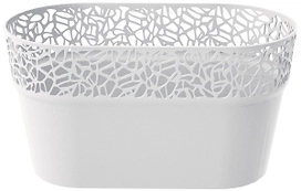 Кашпо Prosperplast Naturo 27,5х14,5х14,8 см полипропиленовое белое