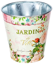 Кашпо Азалия Декор Жардин d13 cм металлическое бело-розовое