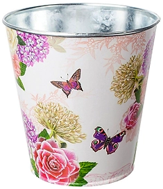 Кашпо Азалия Декор Весенний сад d13 cм металлическое бело-розовое