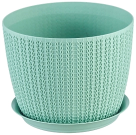 Кашпо IDEA Вязание d15,5 см 1,9 л полипропиленовое фисташковое с поддоном