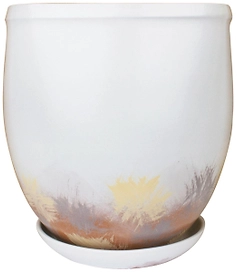 Горшок Осень d21 см керамический белый