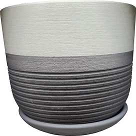 Горшок керамический Маршмеллоу зеленый с поддоном D15 H13