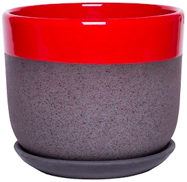 Горшок Контраст d15 см керамический красный с поддоном