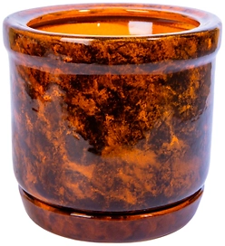 Горшок Цилиндр d29 см керамический коричневый c поддоном