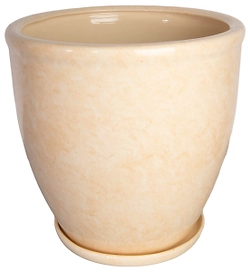 Горшок Кедр №3 d30 см 1,6 л керамический бежевый с поддоном