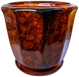 Горшок Каштан d36,5 см керамический коричневый с подставкой