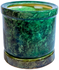 Горшок Цилиндр d14,5 см керамический зеленый с подставкой
