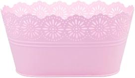 Кашпо d22 см металлическое розовое