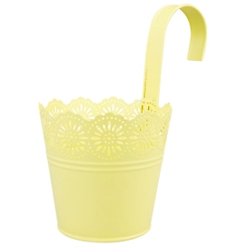 Кашпо d14 см металлическое желтое