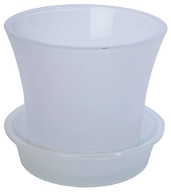 Горшок для орхидей d12 см h10 см стеклянный белый