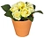 Искусственный цветок роза желтая 12 см в горшке