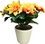 Искусственный цветок георгина желто-оранжевая 30 см в горшке