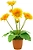 Искусственный цветок гербера желтая 40 см в горшке