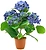 Искусственный цветок гортензия синяя 40 см в горшке