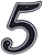 Цифра "5" Larvij 150х80 мм пластик