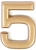 Цифра "5" самоклеящаяся Larvij 40х32 мм пластик золото
