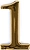 Цифра "1" самоклеящаяся Larvij 45х30 мм цинк золото