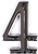 Цифра "4" самоклеящаяся Larvij 45х30 мм цинк