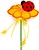 Топпер для декора цветок оранжевый 8х20 см FH21043O
