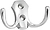 Крючок мебельный KERRON Hooks KR 0020 двойной хромовый