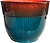 Кашпо d32,8 см пластиковое античное синее