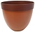 Кашпо 30 см пластиковое с ободом оранжевое