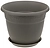 Кашпо IDEA РЯБИНА d16 см 1,4 л полипропиленовое серое с поддоном
