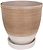 Горшок GARDEN SHOW Танго d15,6 см 1,8 л керамический бежевый с поддоном
