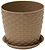 Кашпо IDEA Ротанг d15,5 см 2 л полипропиленовое бежевое с поддоном