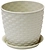 Кашпо IDEA РОТАНГ d15,5 см 2 л полипропиленовое белое с поддоном