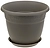 Кашпо IDEA РЯБИНА d28 см 7,5 л полипропиленовое серое с поддоном