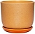 Горшок Крафт d12 см керамический бежевый с поддоном