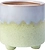 Горшок керамика белый/зеленый D10 H10 см