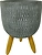 Горшок керамика с ножками серый D28 H40,5 см 802291