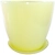 Горшок NiNaGlass Джина 3 d16,2 см 1,7 л стеклянный желтый с поддоном
