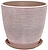 Горшок d12 см керамический розово-серый с поддоном
