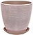 Горшок d15 см керамический розово-серый с поддоном