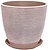 Горшок d18 см керамический розово-серый с поддоном