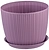 Кашпо полипропиленовое IDEA Вязание с поддоном пурпурное D21 H16,5 см